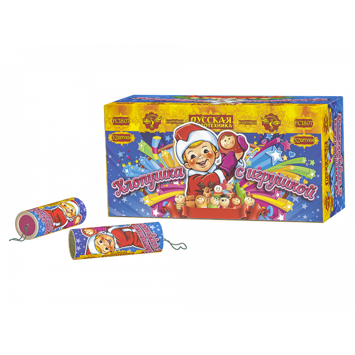 Хлопушка с пластиковой игрушкой